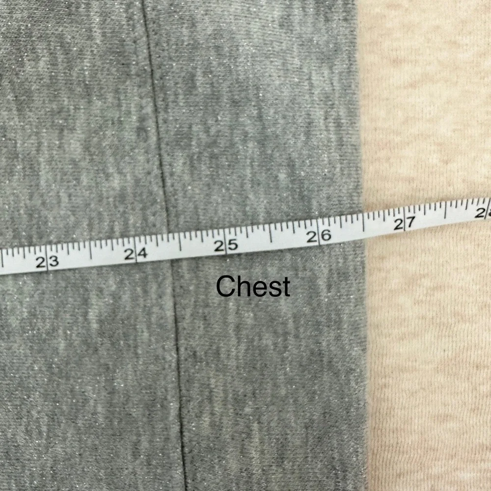 Crown & ivy Women’s Gray Cotton Crewneck Long Sleeve Sweater Size L - Picture 8 of 10